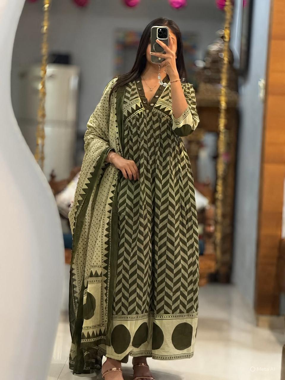 Designer Anarkali 3PC Suit Set with Original Mirror Work – New Arrival Ethnic Collection