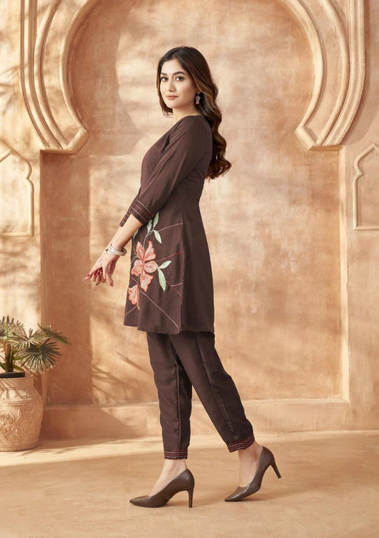 BagruBazzar Women’s Premium Cotton Flex Co-Ord Set with Elegant Embroidery