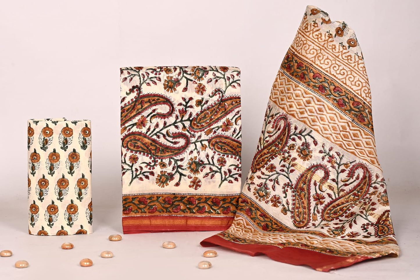 Bagrubazzar Jaipur Handblock Print Chanderi Suit Set for Women