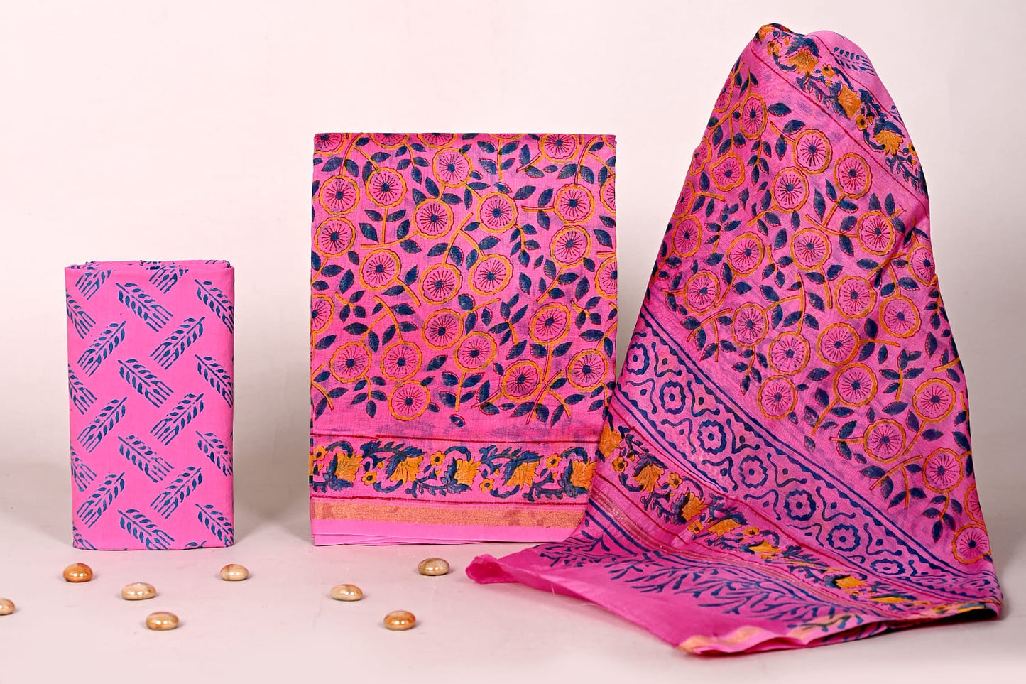 Jaipur Handblock Print Chanderi Suit Set for Women – Traditional Ethnic Wear