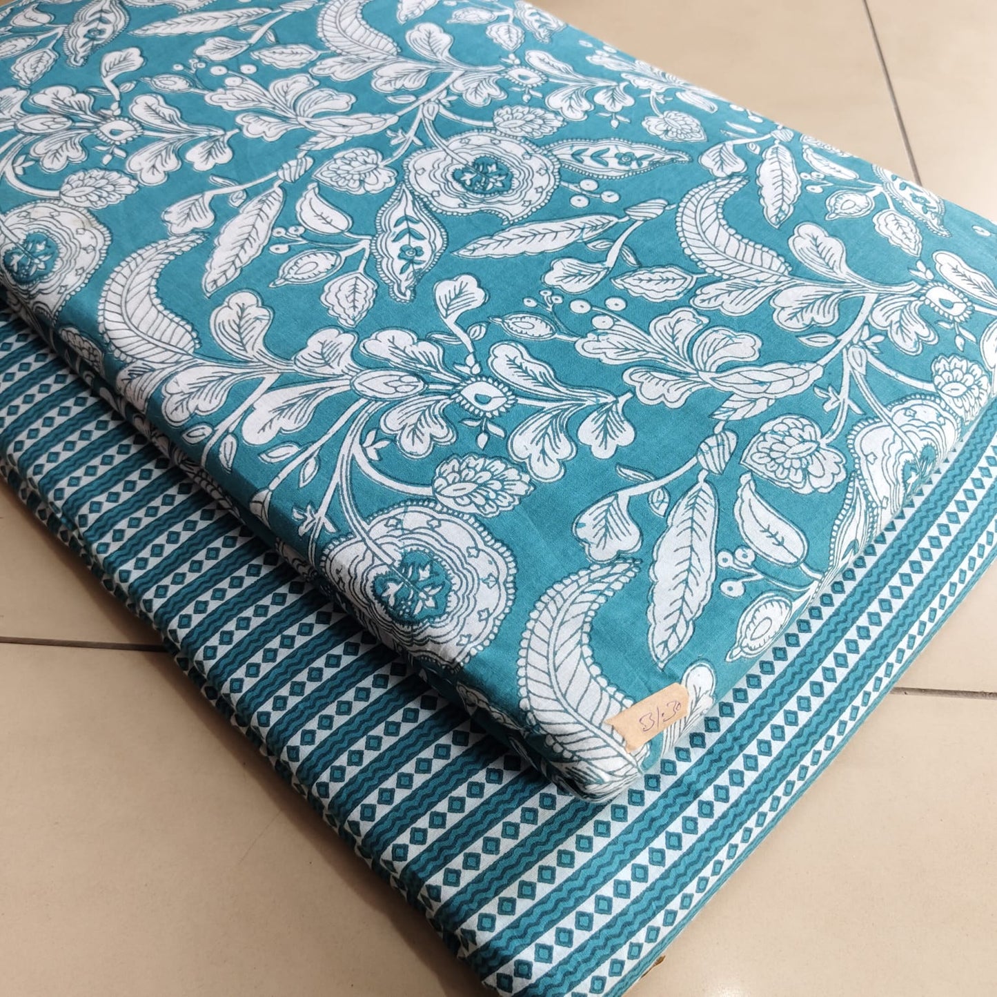 Bagrubazzar Jaipur Hand Block Printed Cotton Top Bottom Set