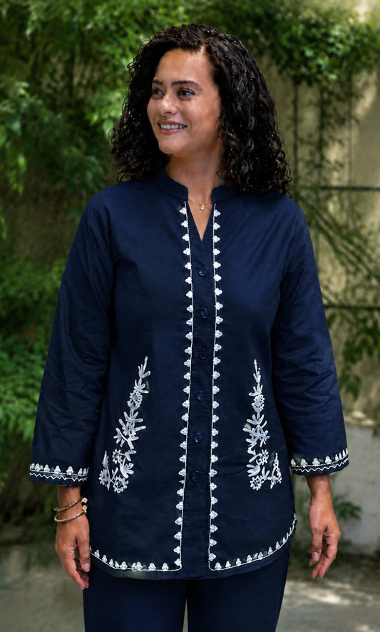 Bagrubazzar Women's Premium Cotton Flex Embroidered Co-Ord Set