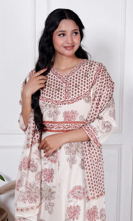 Bagrubazzar Premium Cotton 60x60 Dress Material Suit Set for Women