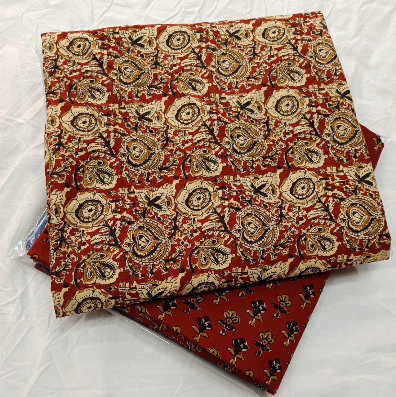 Bagrubazzar Authentic Sanganeri Handblock Cotton Salwar Suit Fabric
