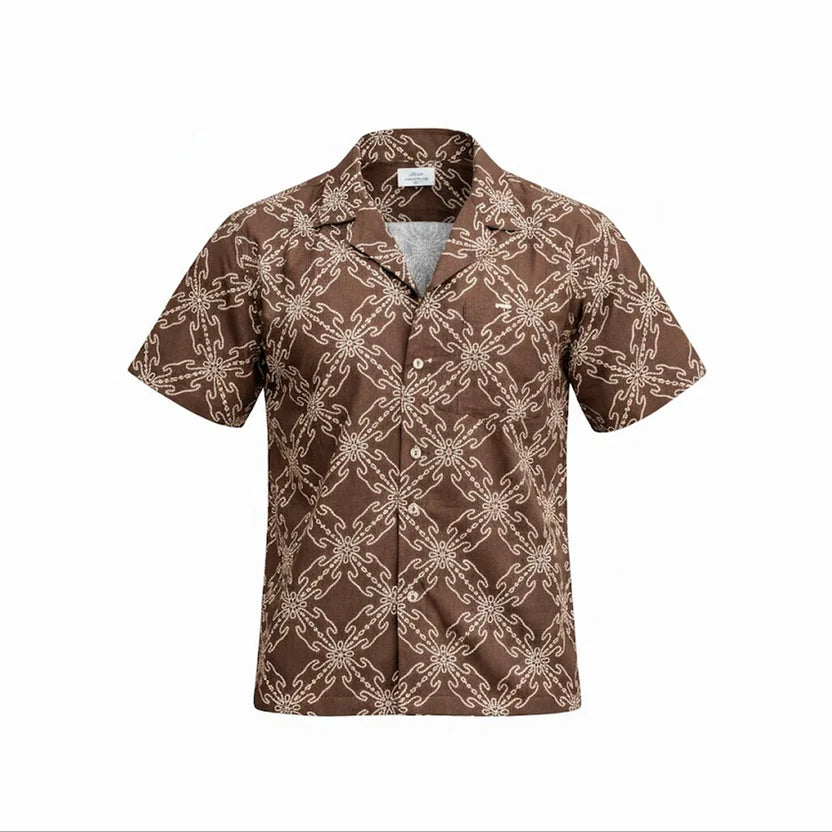 Bagrubazzar Urban Rustic Brown Embroidered Designer Shirt (BBKL01)