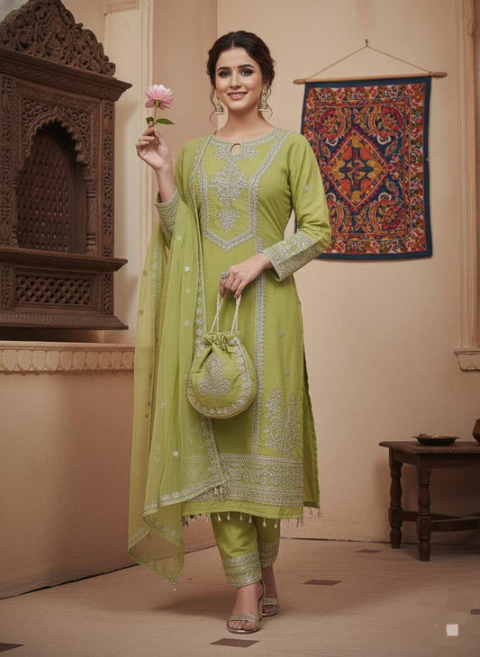 NEW ARIVELLS FESTIVAL HEVAY PURE ROMAN SILK 3 PIECE SET WITH POTALI BAG