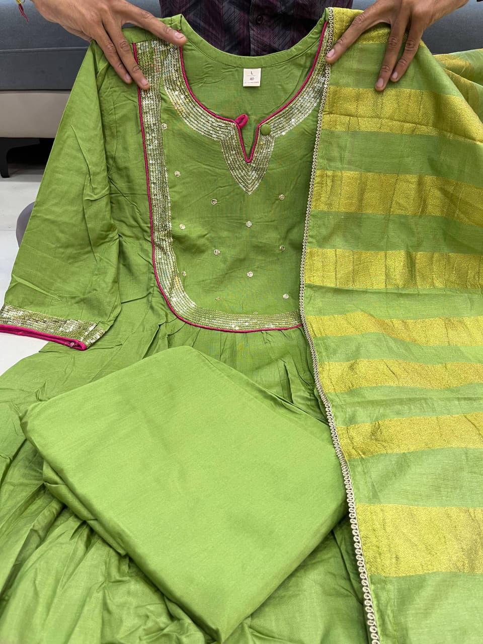 NEW ARRIVALS RAJASTHANI FULL ANARKALI LATKAN LACE ROUND SET