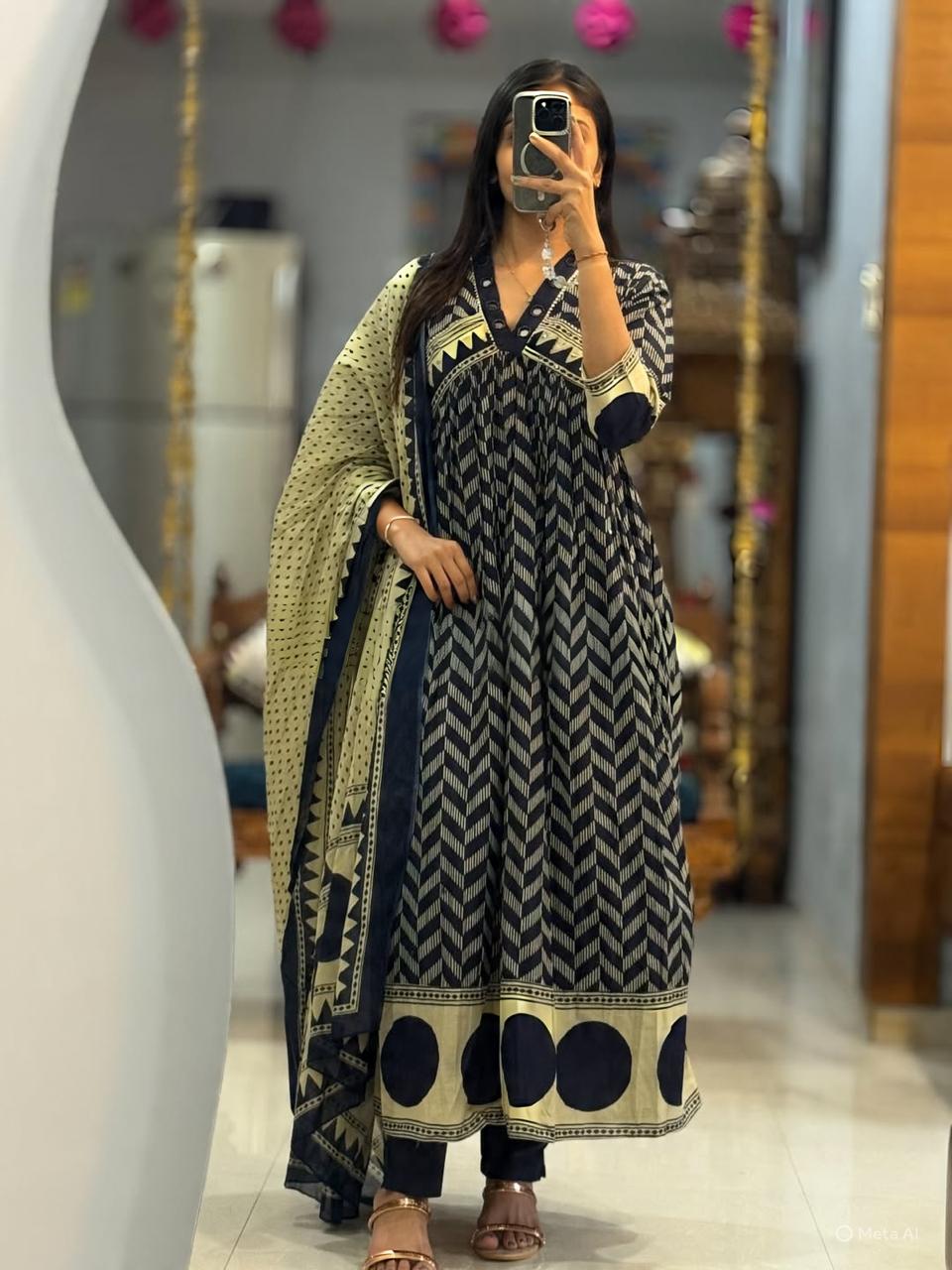 Designer Anarkali 3PC Suit Set with Original Mirror Work – New Arrival Ethnic Collection