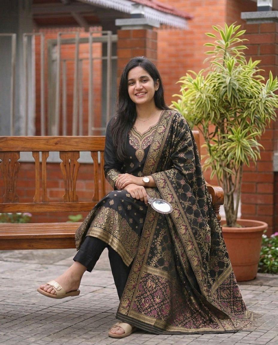 New Arrival: Pure Kanjivaram Glass Tissue Special Suit Set
