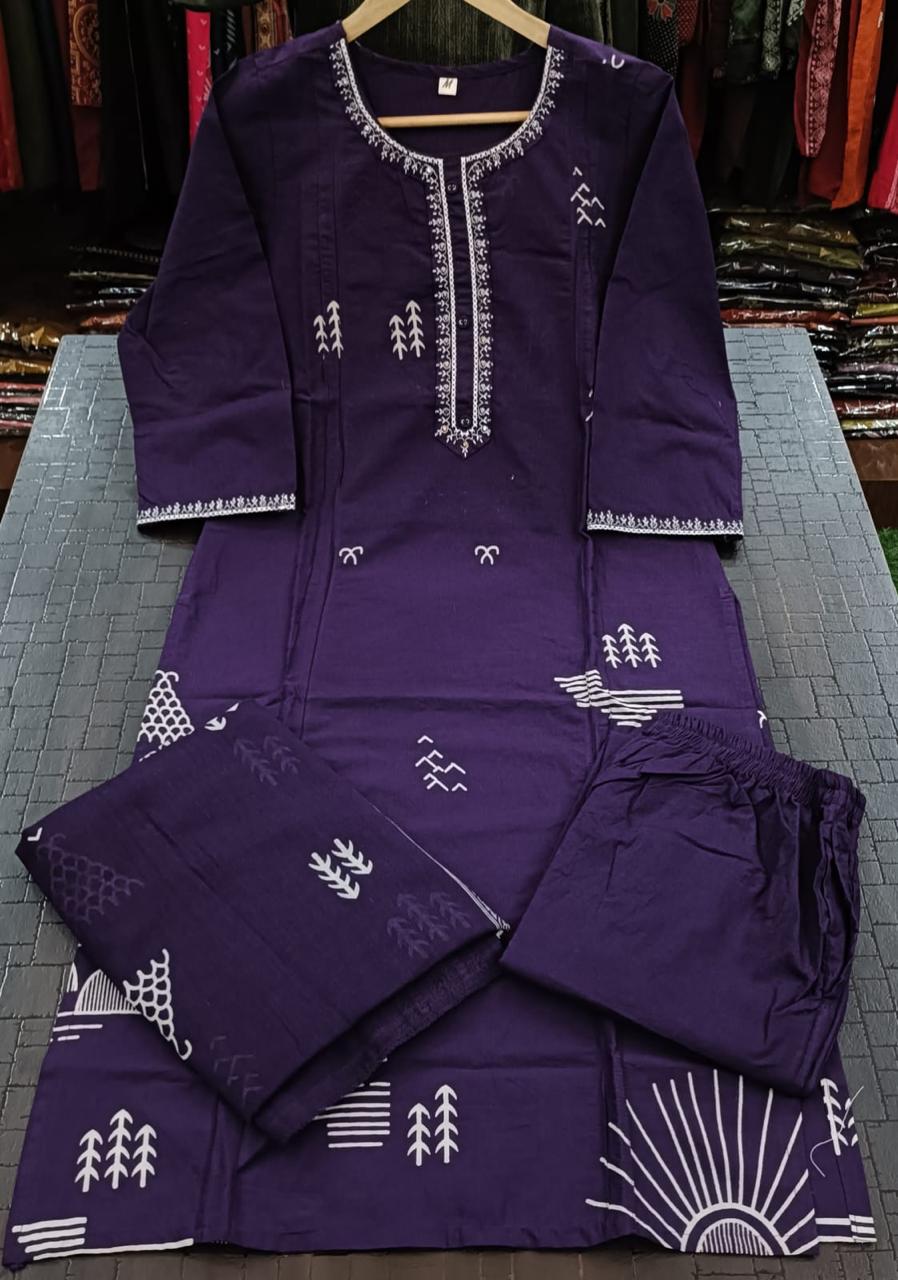 Pure Cotton Ethnic Kurta Set with Pant & Dupatta for Women