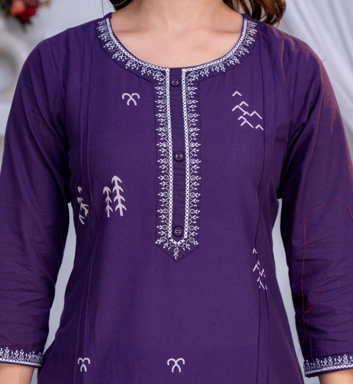 Pure Cotton Ethnic Kurta Set with Pant & Dupatta for Women