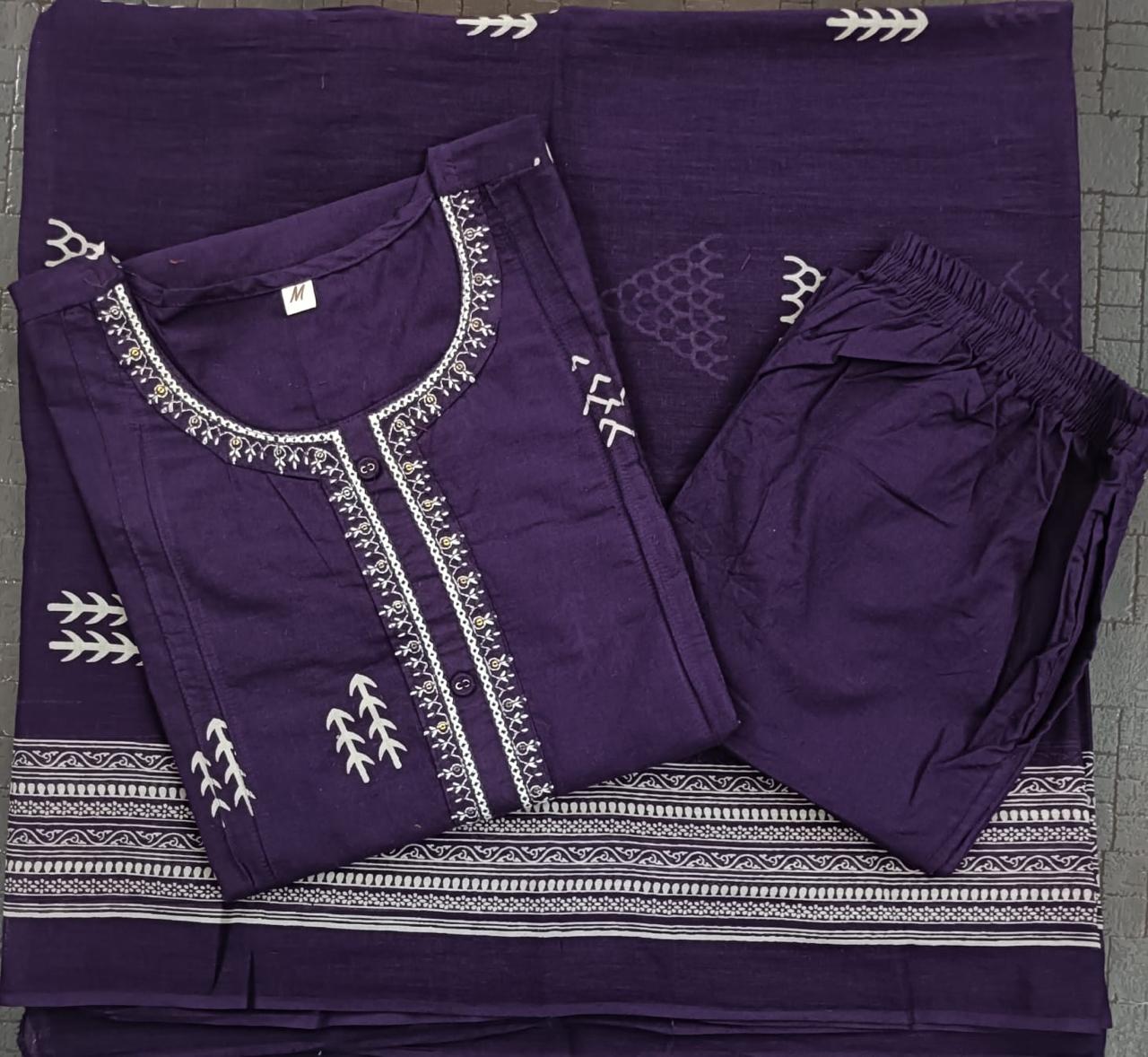 Pure Cotton Ethnic Kurta Set with Pant & Dupatta for Women