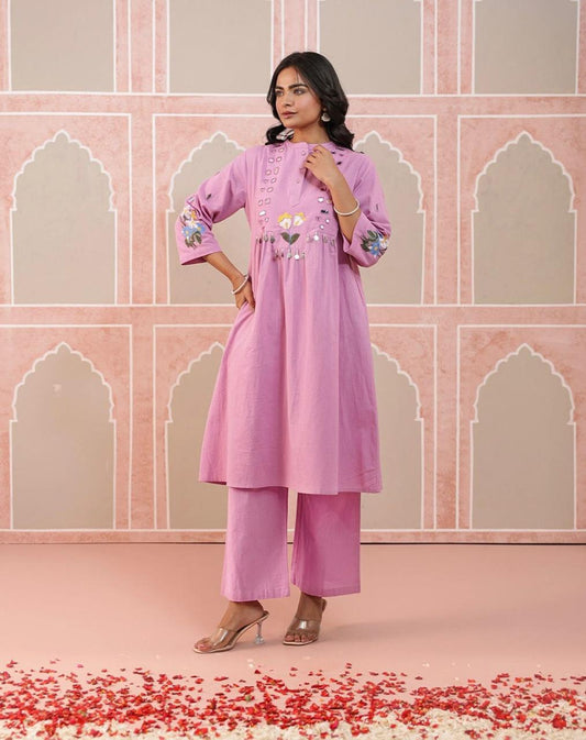 Bagrubazzar Heavy Embroidery Pure Cotton Flex Co-Ord Set – Women’s 2 Piece Showroom Style