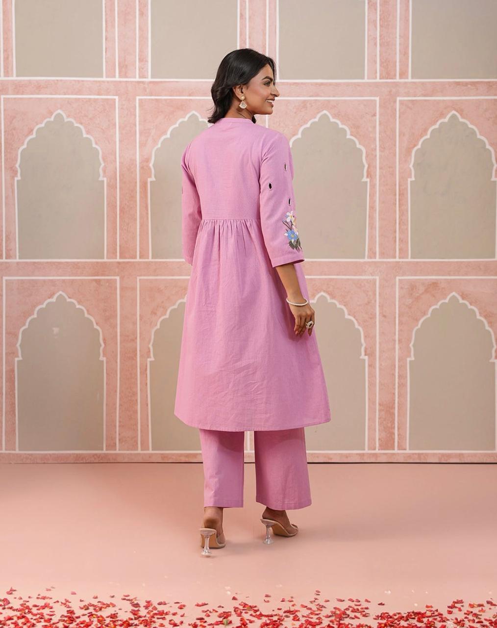 Bagrubazzar Heavy Embroidery Pure Cotton Flex Co-Ord Set – Women’s 2 Piece Showroom Style
