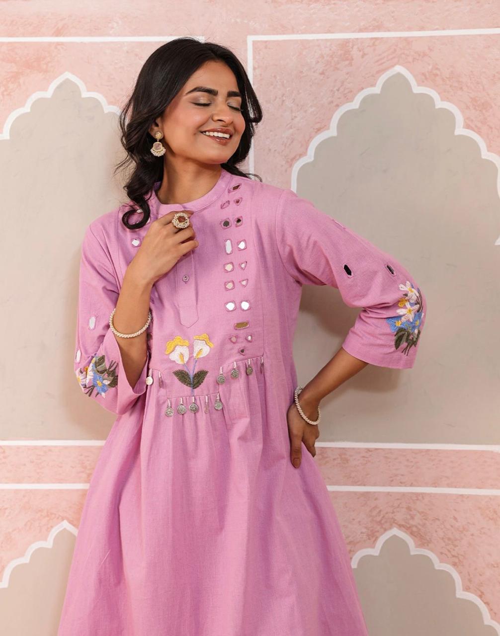 Bagrubazzar Heavy Embroidery Pure Cotton Flex Co-Ord Set – Women’s 2 Piece Showroom Style