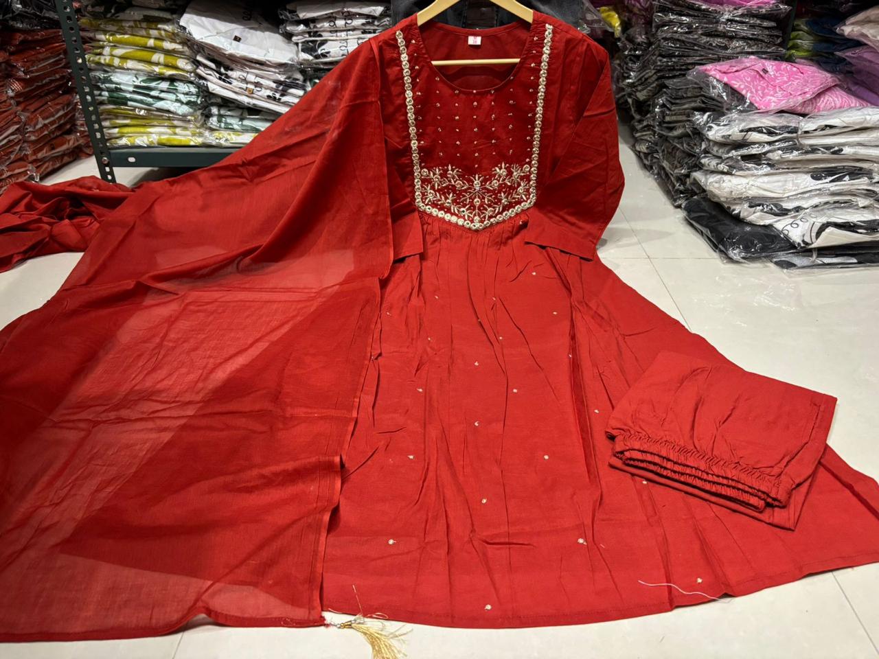 Bagrubazzar Embroidered Kurti with Pant and dupatta Set – Comfortable & Trendy Office Wear