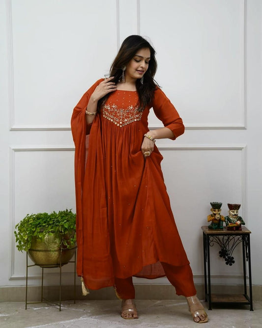 Bagrubazzar Embroidered Kurti with Pant and dupatta Set – Comfortable & Trendy Office Wear