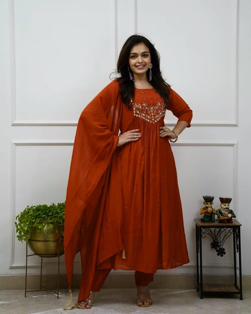 Bagrubazzar Embroidered Kurti with Pant and dupatta Set – Comfortable & Trendy Office Wear