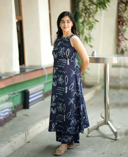 Designer Cut Sleeves A-Line Cord Set Paired with Palazzo – Chic & Stylish Look
