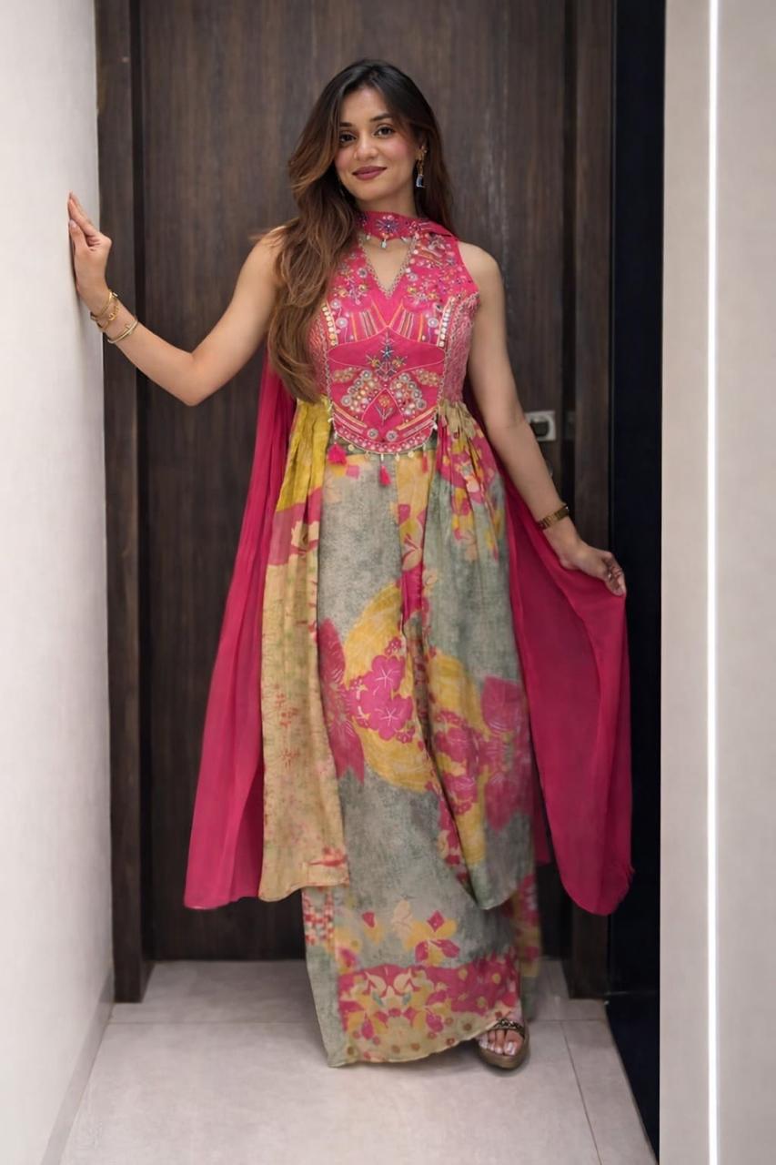 Women’s Designer Wedding Kurti Set – New Arrival Western Pattern Party Wear Ethnic Kurta Set