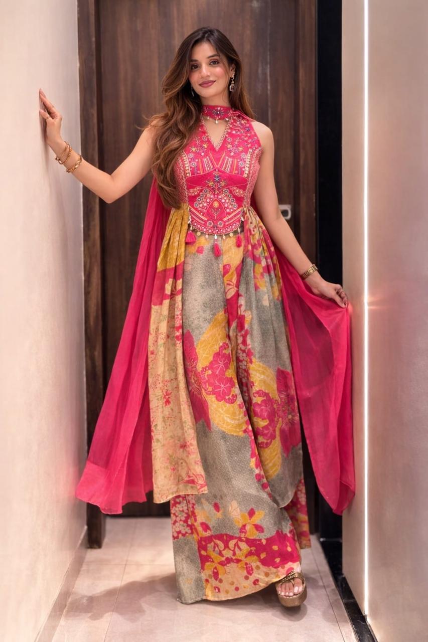 Women’s Designer Wedding Kurti Set – New Arrival Western Pattern Party Wear Ethnic Kurta Set