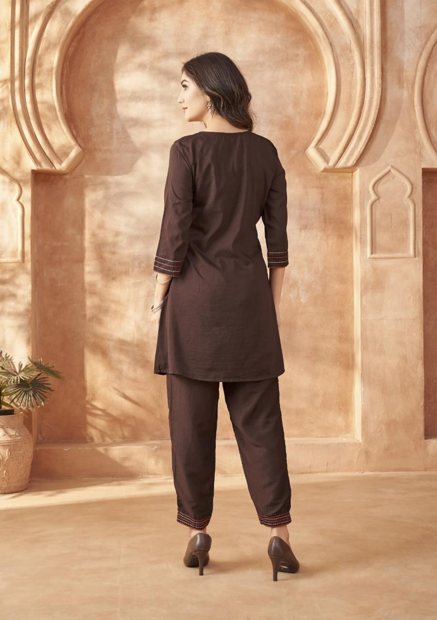 BagruBazzar Women’s Premium Cotton Flex Co-Ord Set with Elegant Embroidery