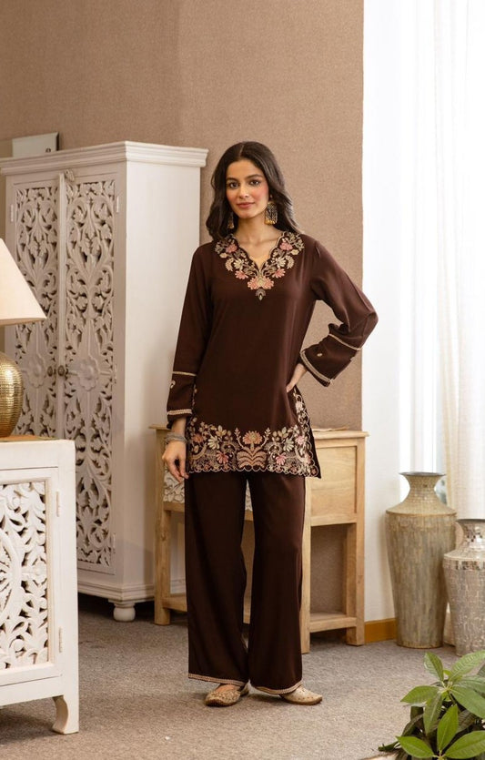 Bagrubazzar New Cotton Embroidered Co-ord Set (BBCD07)