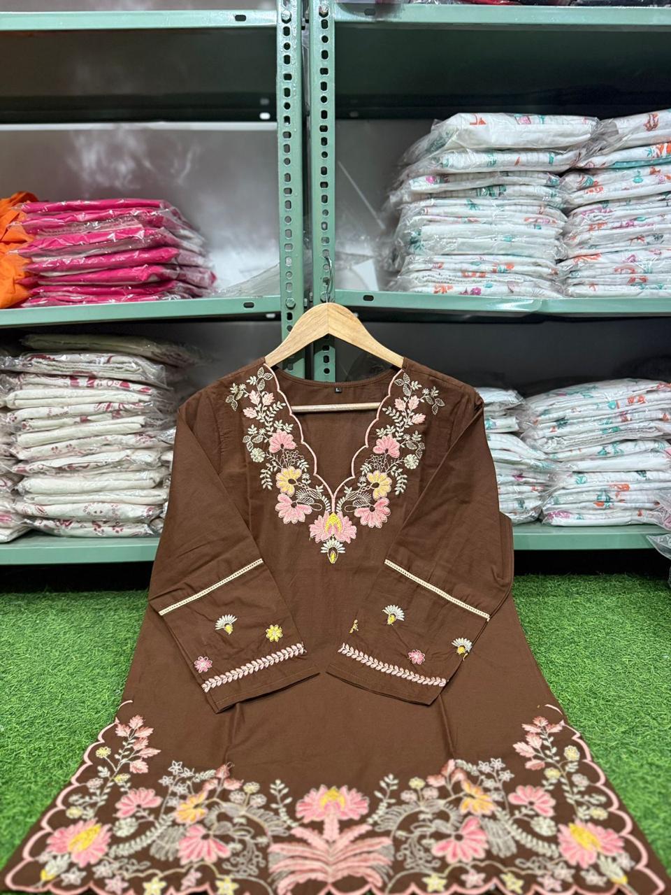 Bagrubazzar New Cotton Embroidered Co-ord Set (BBCD07)