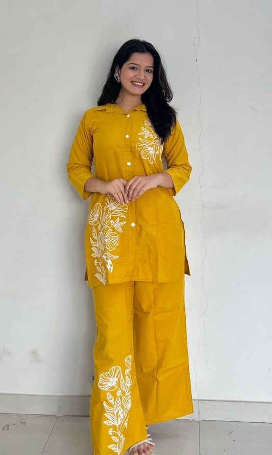 Bagrubazzar Women’s Embroidered Cord Set with Designer Embroidery Palazzo (BBKF19)