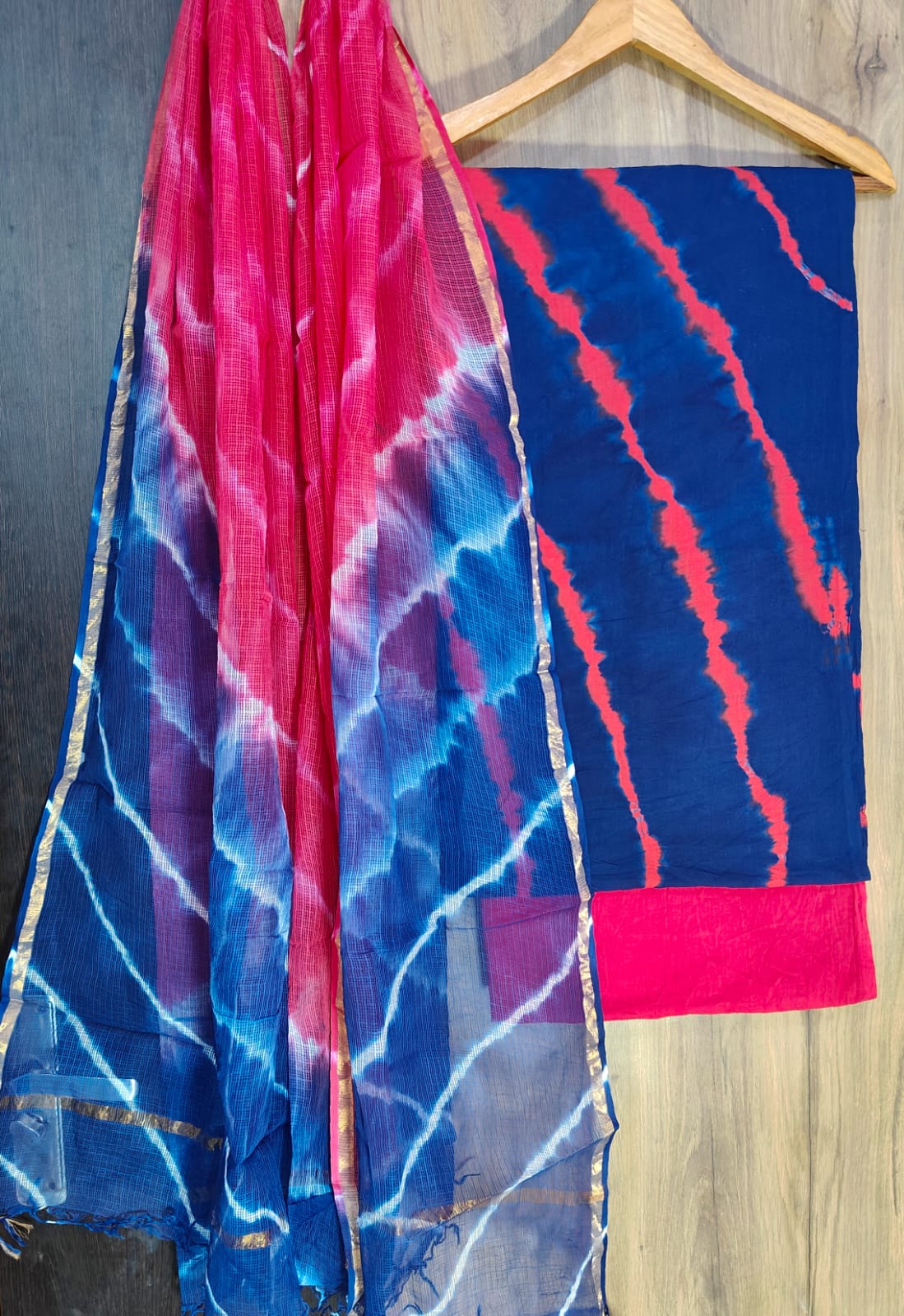 Handblock Printed Cotton Suit Set for Women with Kota Doria Dupatta | Lightweight Ethnic Wear