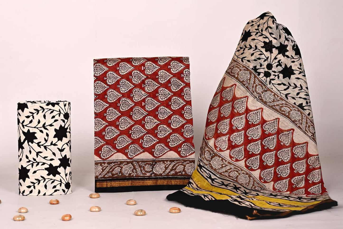 Premium Bagru Print Chanderi Unstitched Dress Material Suit Set for Women