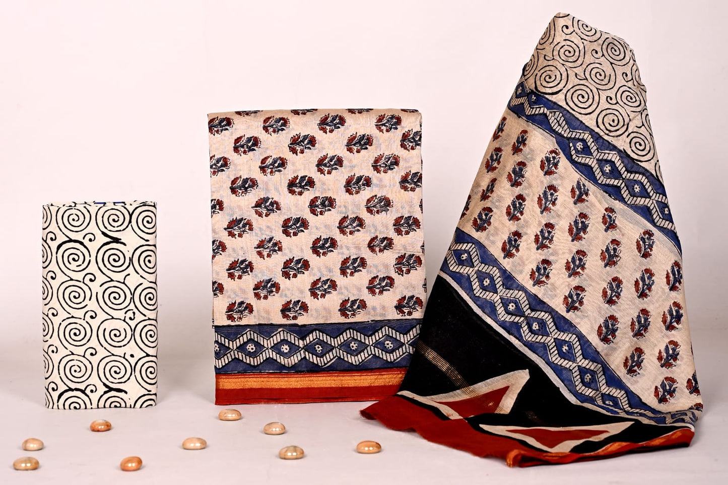 Traditional Hand Block Printed Chanderi Suit Set for Women – Summer Ethnic Wear