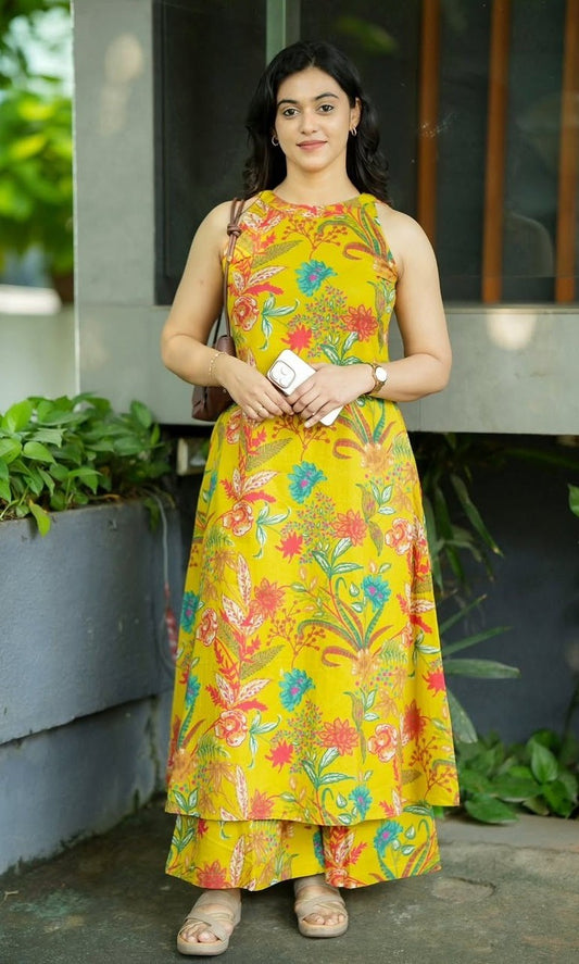 Bagrubazzar Women's Festive Kurta Palazzo Set with Elegant Intricate Prints