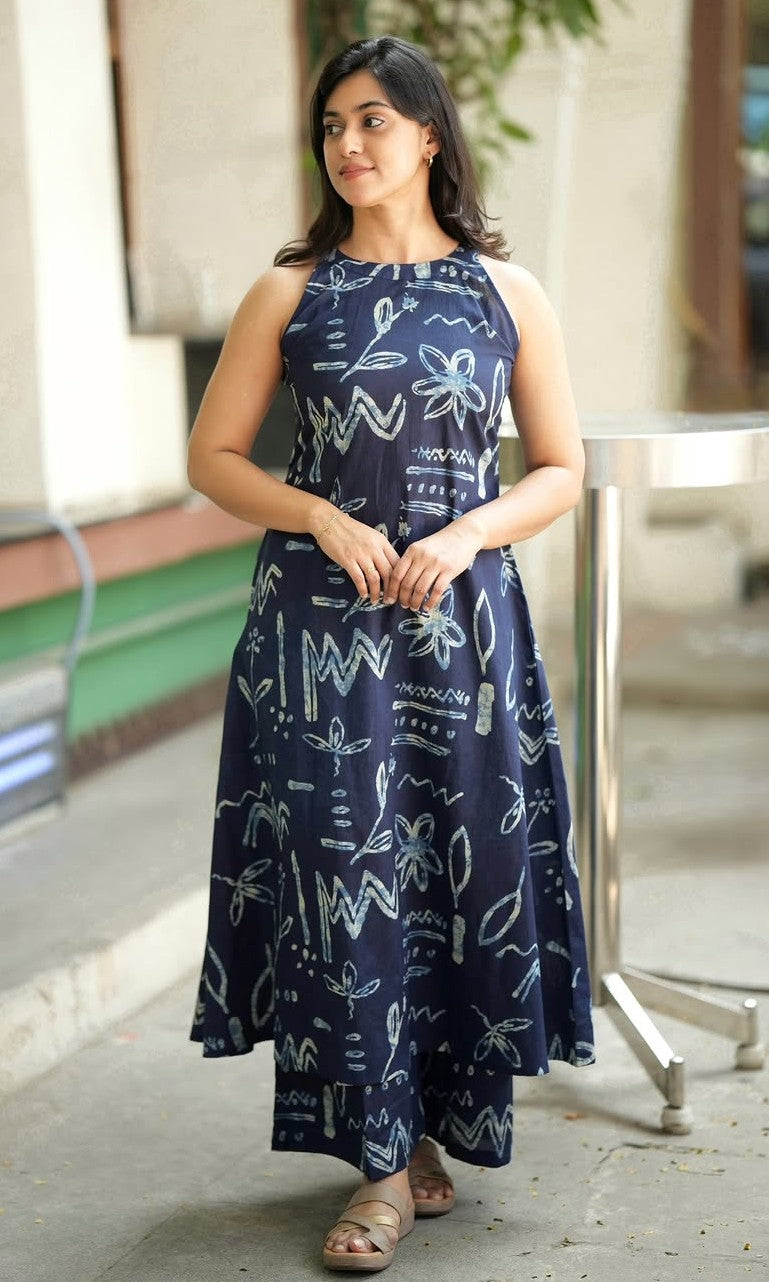 Bagrubazzar Traditional Printed Kurti with Palazzo Set – Stylish Festive Wear for Women