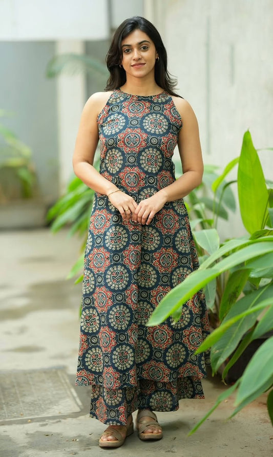 Bagrubazzar Traditional Printed Kurti with Palazzo Set – Wear for Women