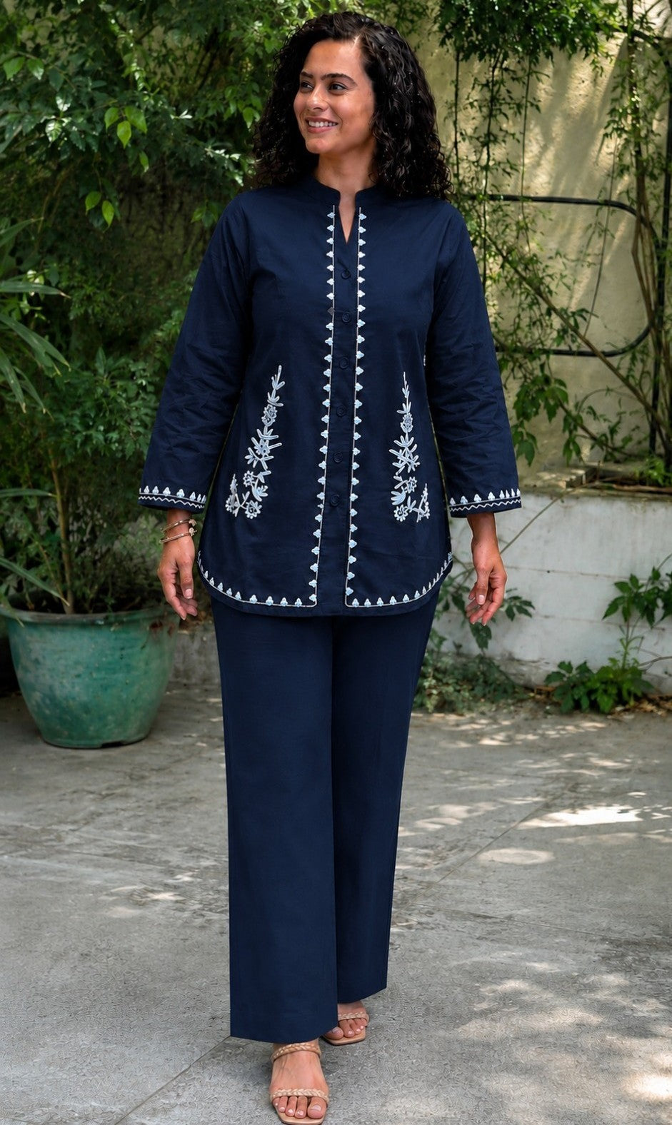 Bagrubazzar Women's Premium Cotton Flex Embroidered Co-Ord Set