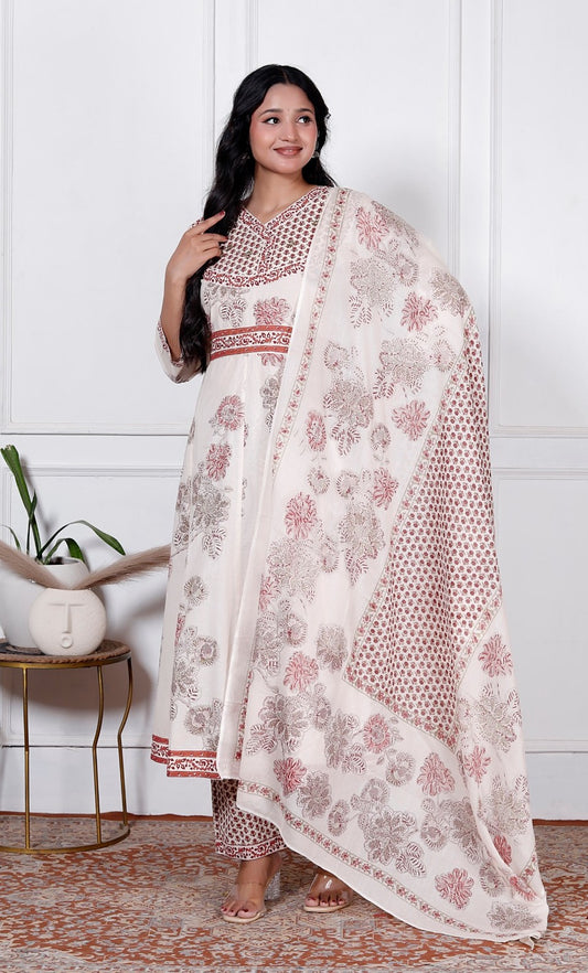 Bagrubazzar Premium Cotton 60x60 Dress Material Suit Set for Women