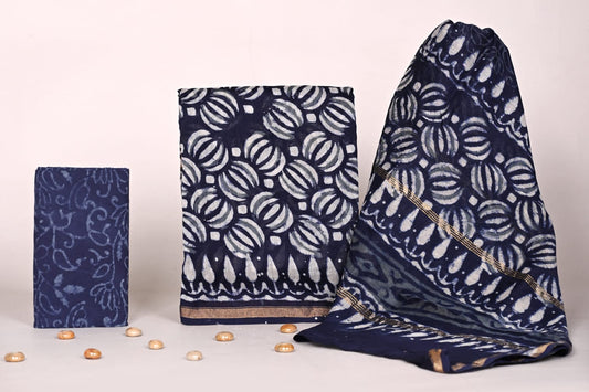 Authentic Bagru Handblock Chanderi Suit Set – Ethnic Wear for Women
