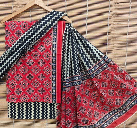 Bagrubazzar Ethnic Cotton Suit with Cotton Dupatta (BBCOTCO09)
