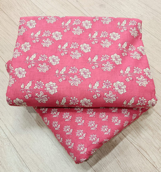 Bagrubazzar Floral Handblock Printed Cotton Suit Set