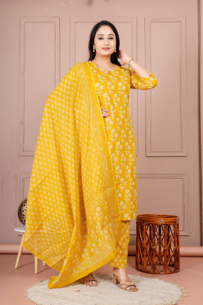 Bagrubazzar Sanganeri Printed Cotton Suit Set | Stitched Salwar Suit