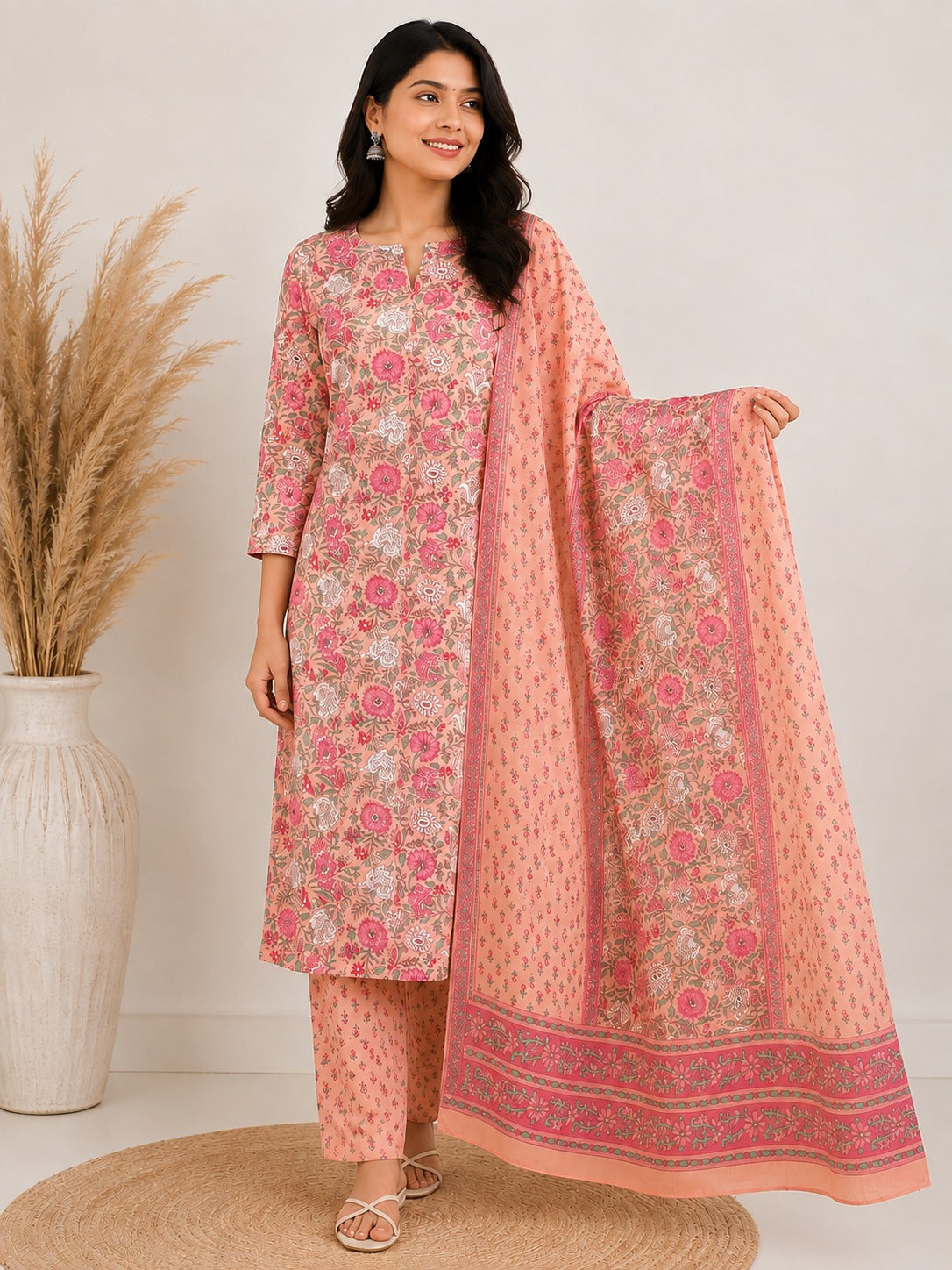 Bagrubazzar Sanganeri Printed Stitched Cotton Salwar Suit