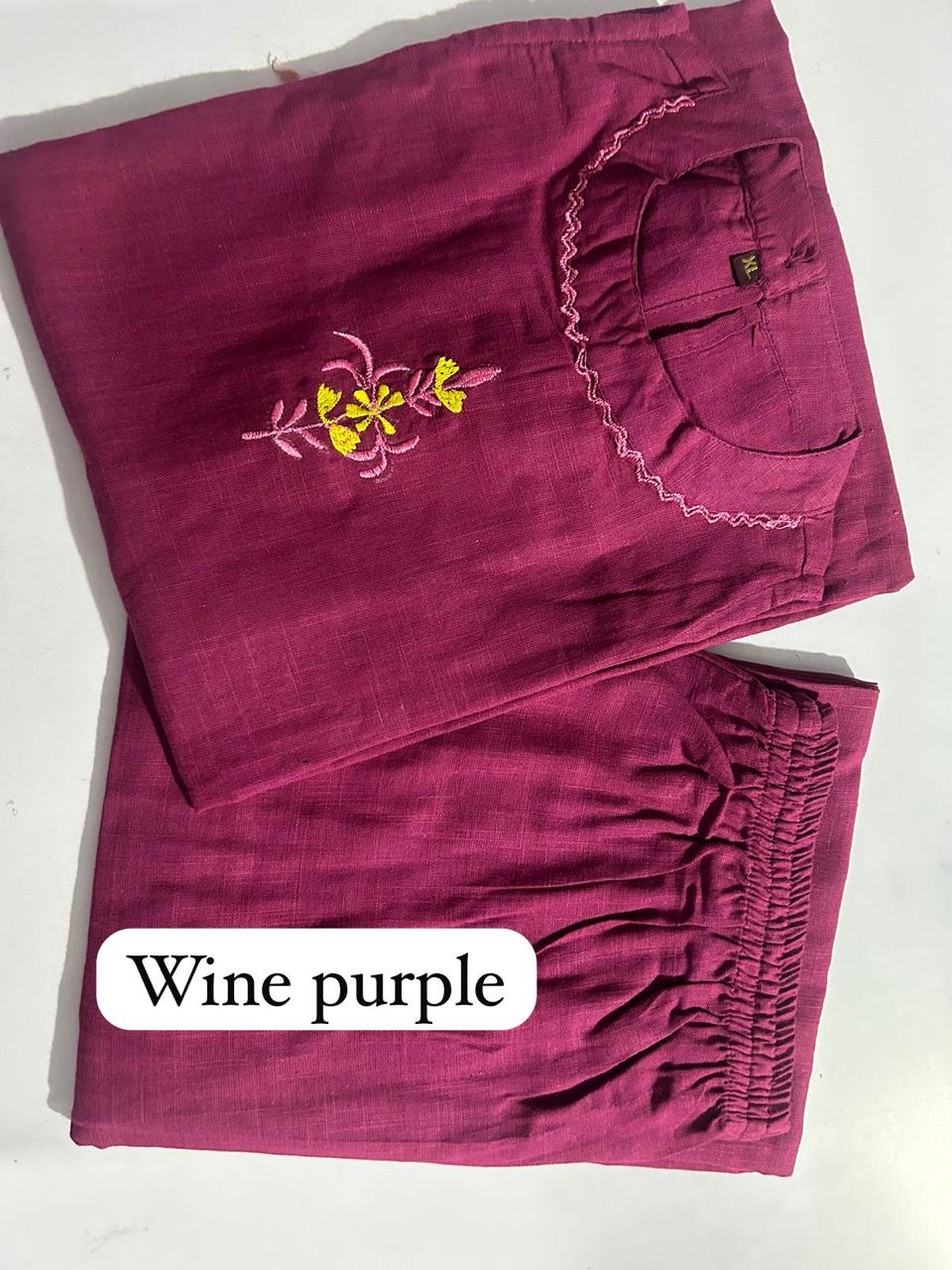 Bagrubazzar Pure Cotton Embroidered Kurta Set for Women with Plazo (BBKF13)