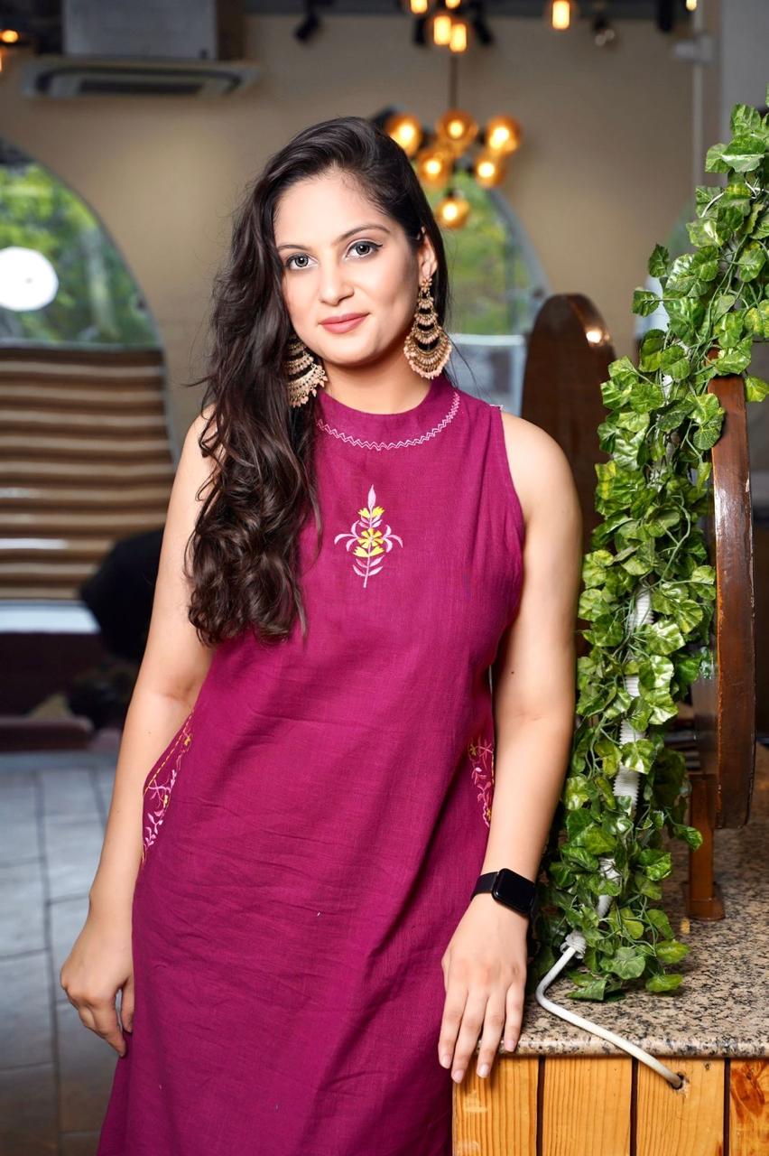 Bagrubazzar Pure Cotton Embroidered Kurta Set for Women with Plazo (BBKF13)