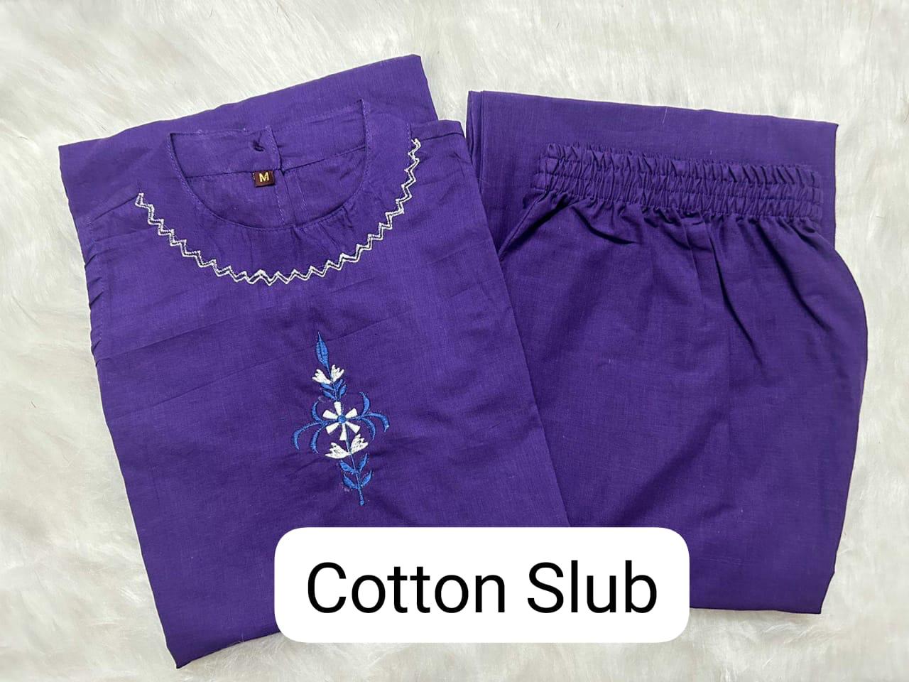 Bagrubazzar Pure Cotton Embroidered Kurta Set for Women with Plazo (BBKF14)