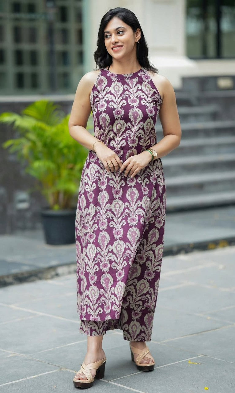 Bagrubazzar Ethnic Printed Kurti Palazzo Set