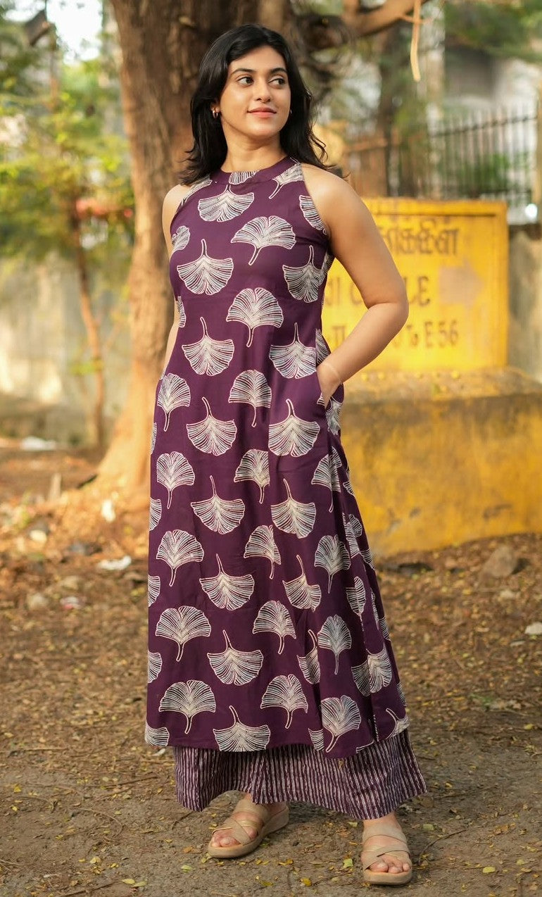 Bagrubazzar Premium Festive Kurta Palazzo Set with Intricate Ethnic Print Detailing