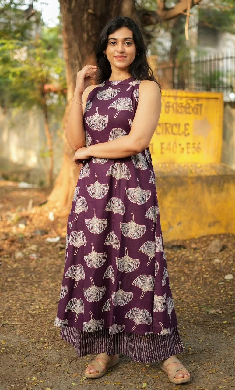 Bagrubazzar Premium Festive Kurta Palazzo Set with Intricate Ethnic Print Detailing