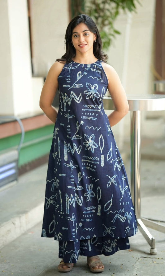 Bagrubazzar Traditional Printed Kurti with Palazzo Set – Stylish Festive Wear for Women
