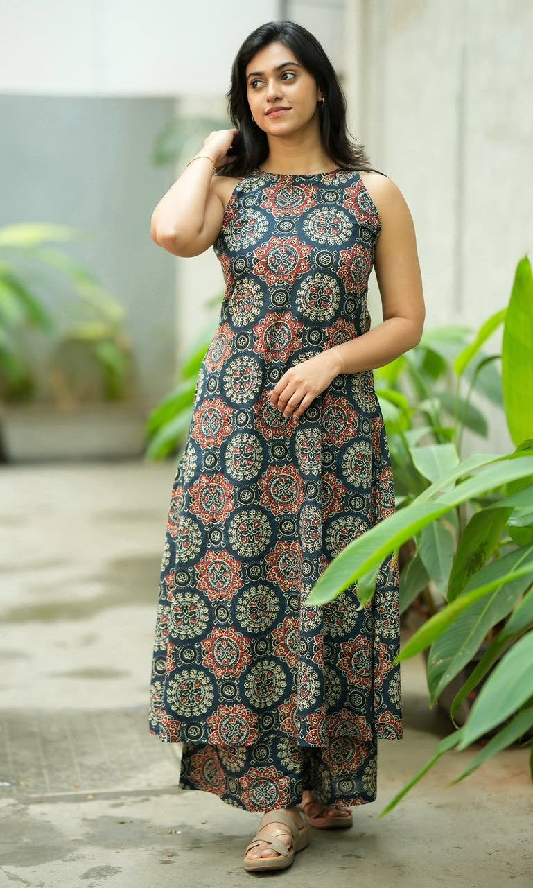 Bagrubazzar Traditional Printed Kurti with Palazzo Set – Wear for Women